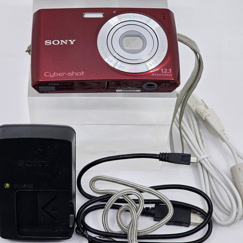 Sony Cyber-shot DSC-W510 12.1MP Digital Camera Red 4x Optical Zoom Bundle